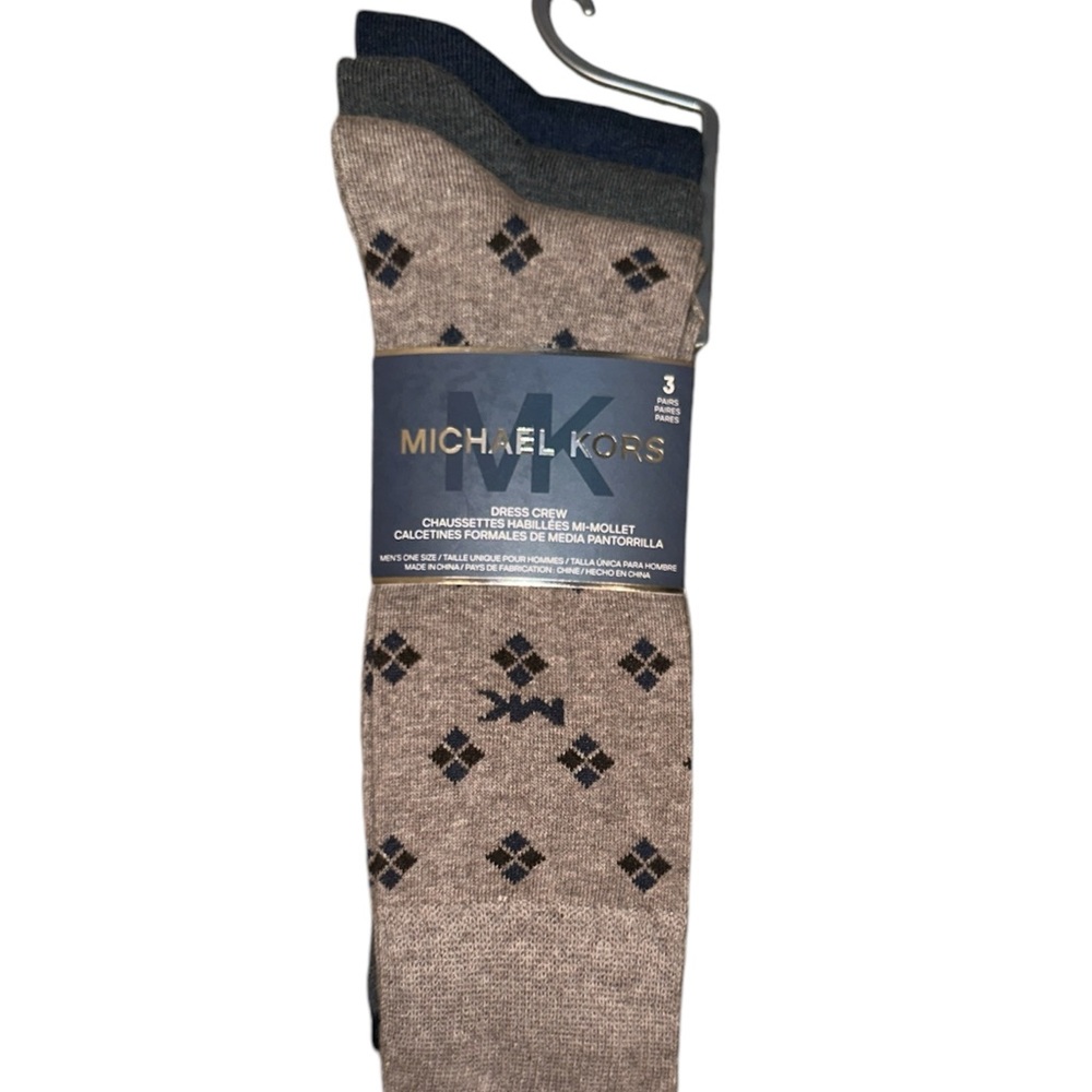3 pair Michael Kors dress crew sock pack